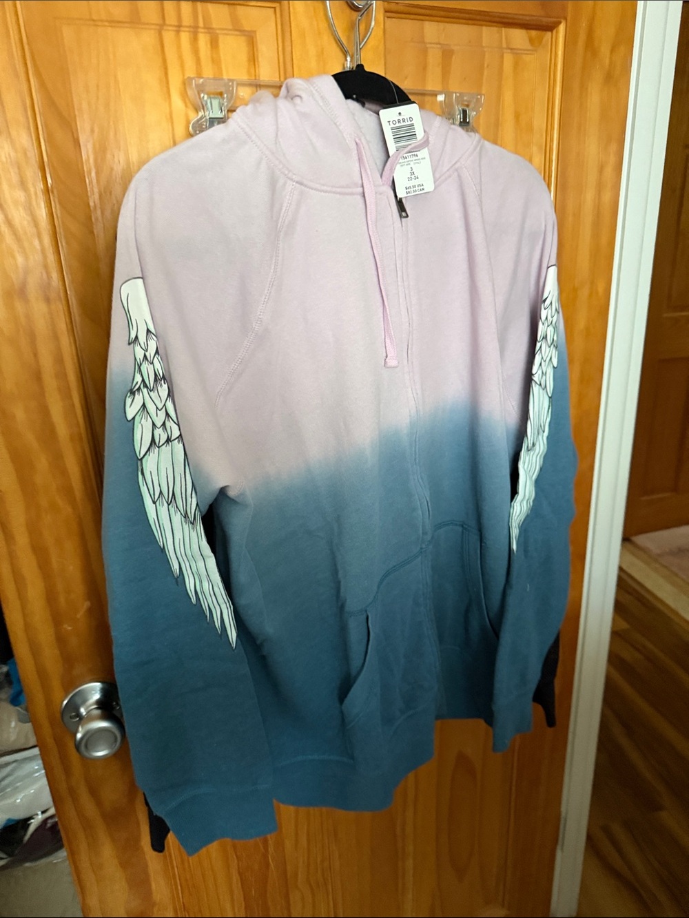 torrid Pink to Blue Ombre Wing Hoodie